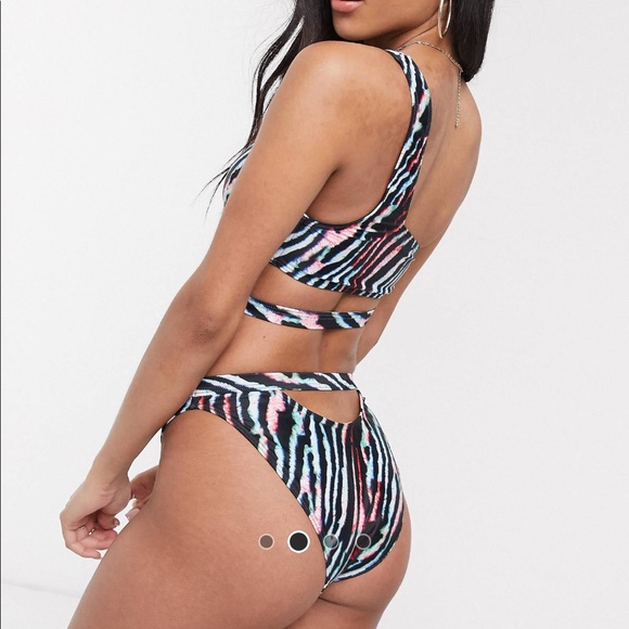 Multicolored Zebra Print Bikini - Picture 5 of 6